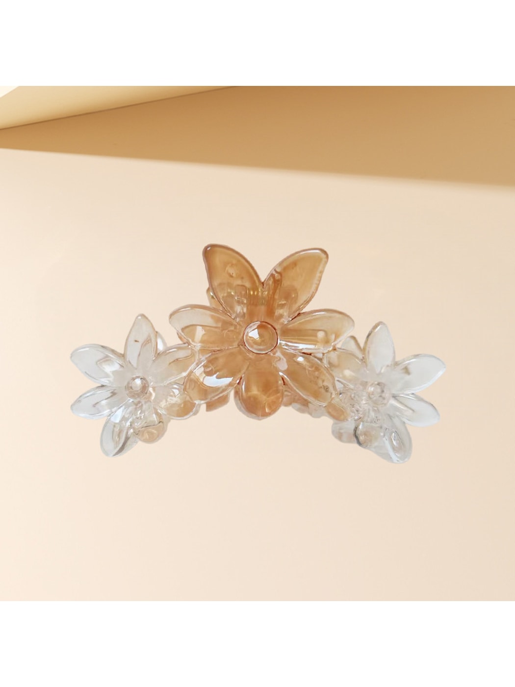 Beau - Gradient Flower Shaped Plastic Alloy Claw Clip