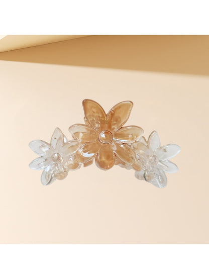 Beau - Gradient Flower Shaped Plastic Alloy Claw Clip