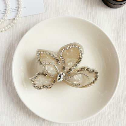 Beau - Alloy Trim Flower Acetate Hair Claw Clip