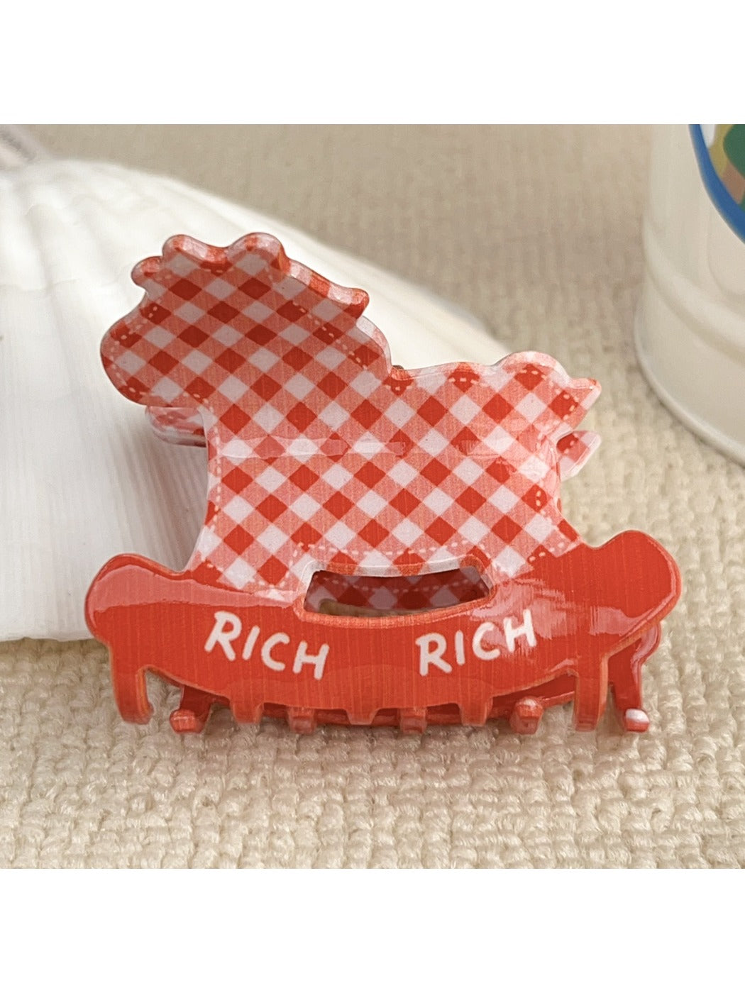 Beau - Polka Dot Stool Shaped Claw Clip