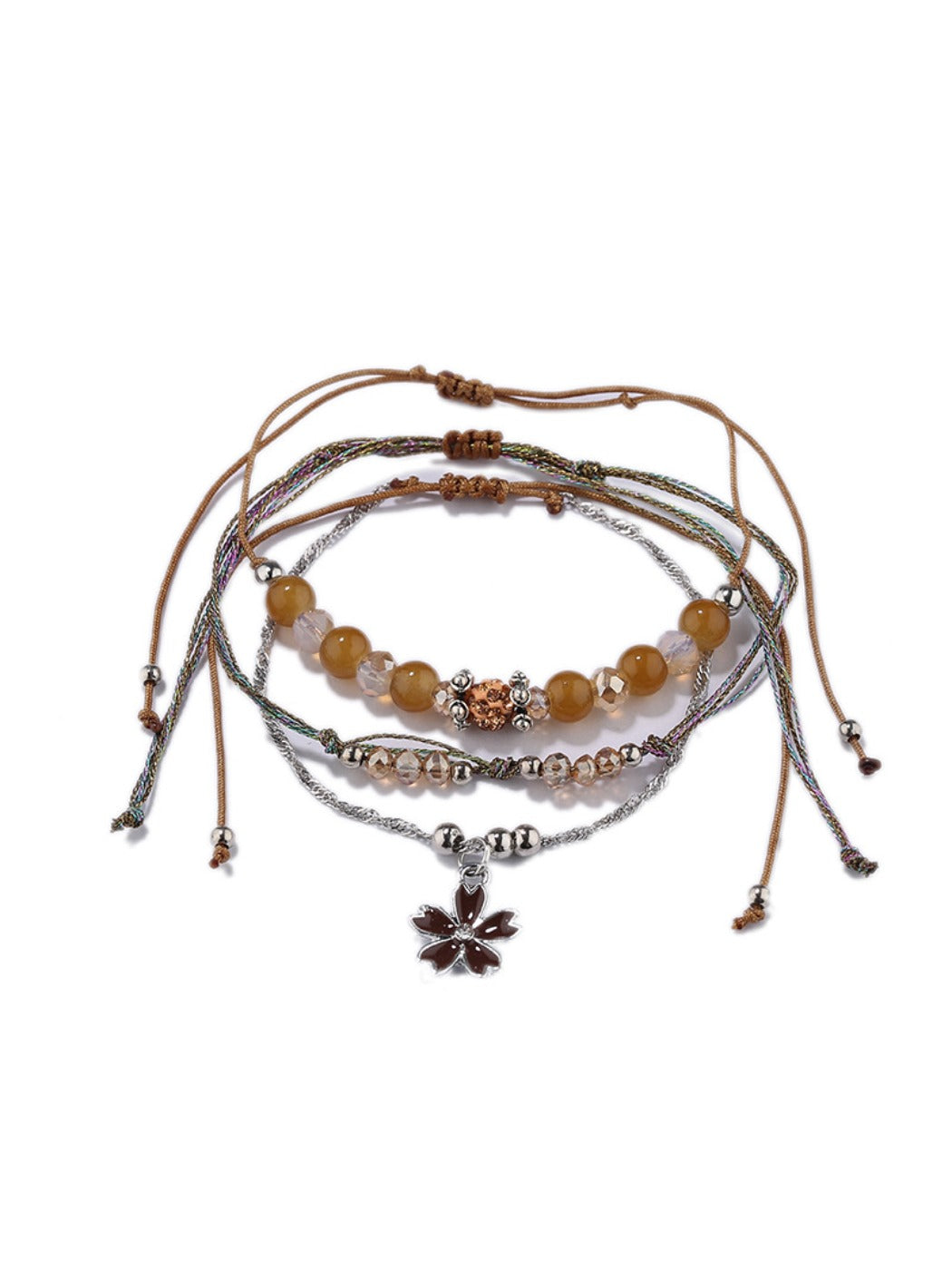 Lovra small bead bracelet styled with other jewelry pieces on wrist