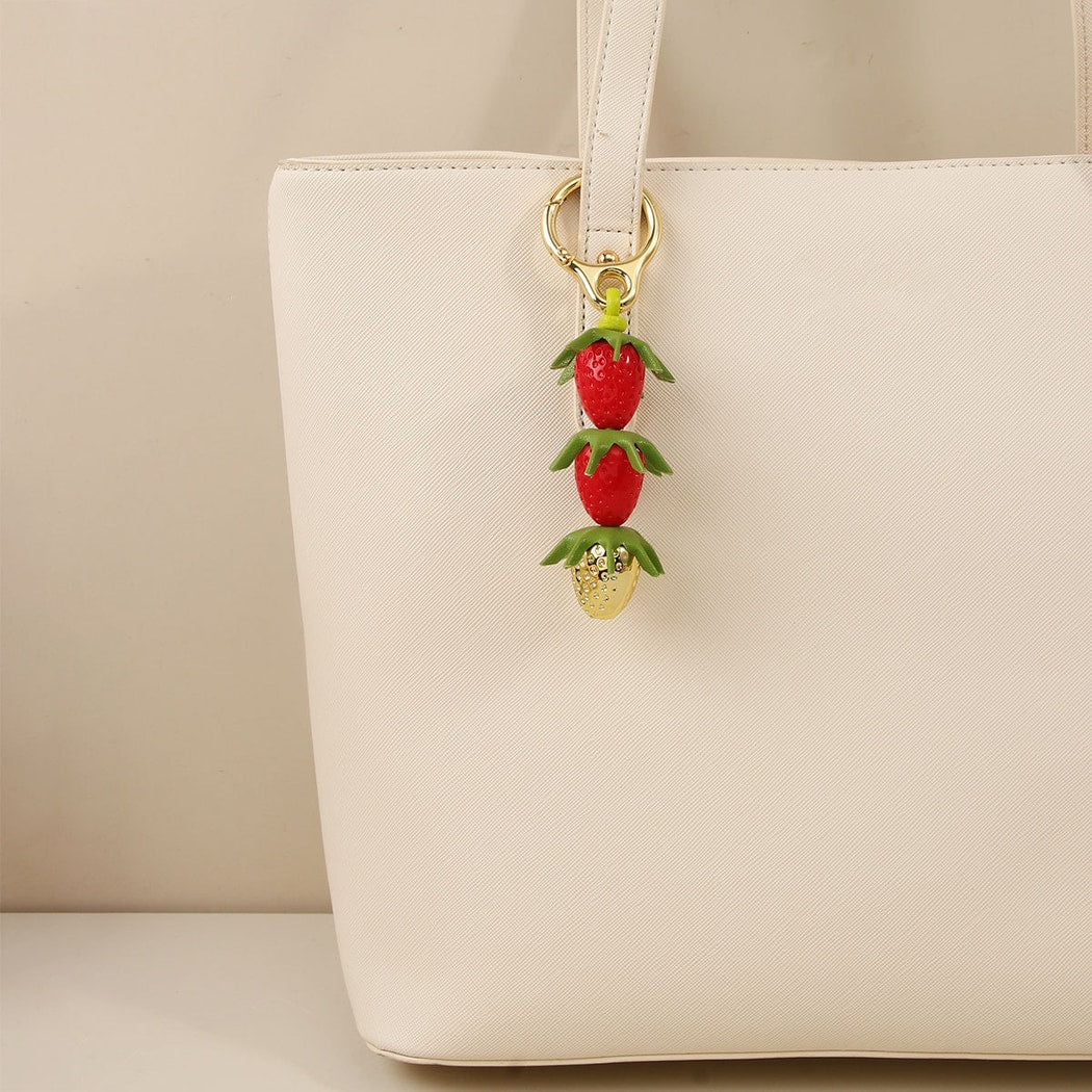 Keypus - Cute Fresh Style Strawberry Pendant Keychain