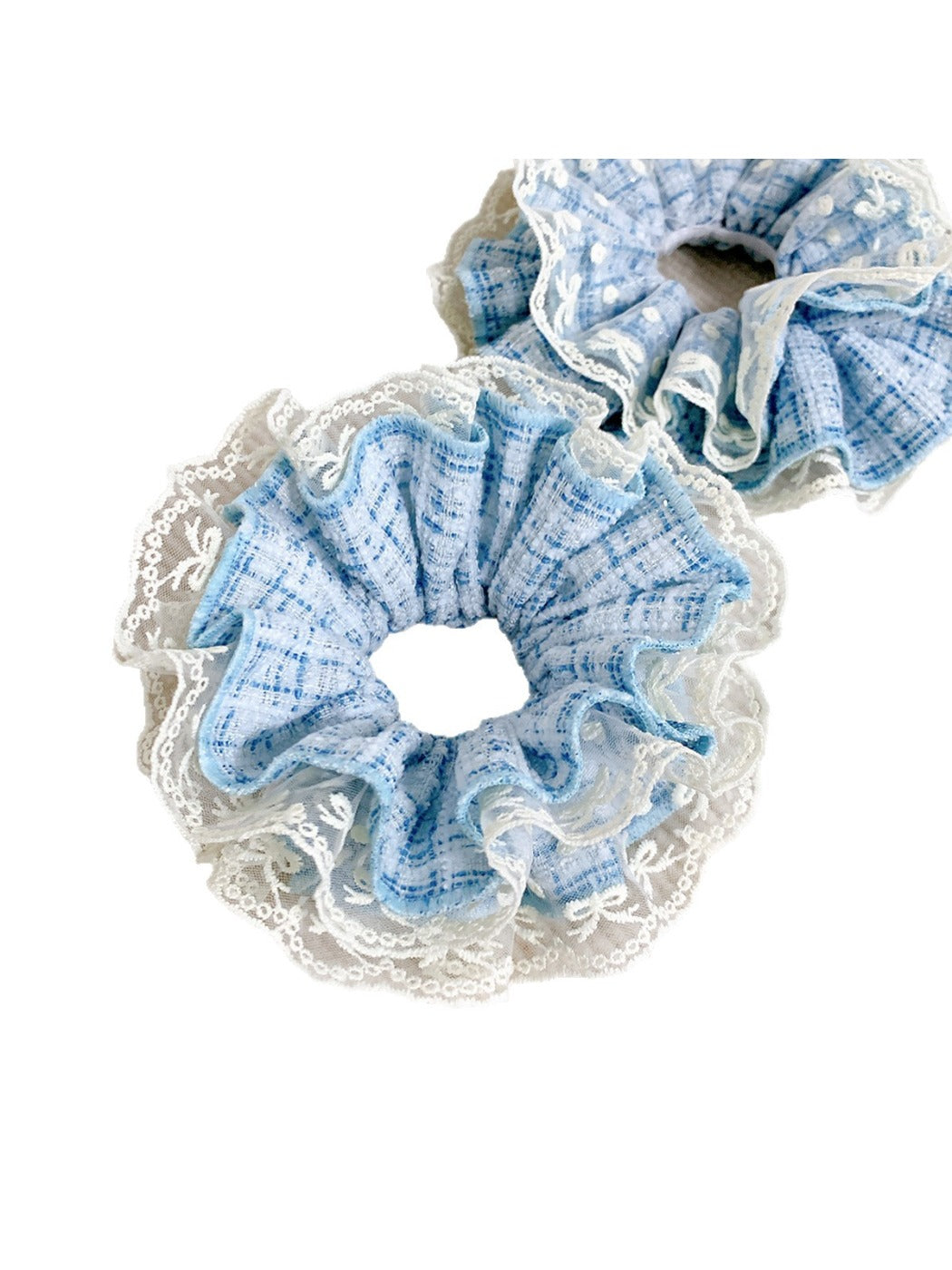 Gifty - Double-layer Lace Plaid Hair Ring