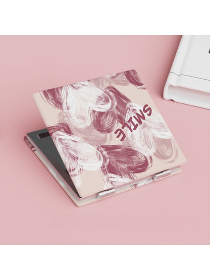 Mirroray - Minimalist Heart Pattern Square Compact Mirror