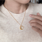 Earedge - Geometric Moon Detail Alloy Earrings