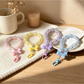 Keypus - Floral Beaded Bow Acrylic Bag Charm Keychain