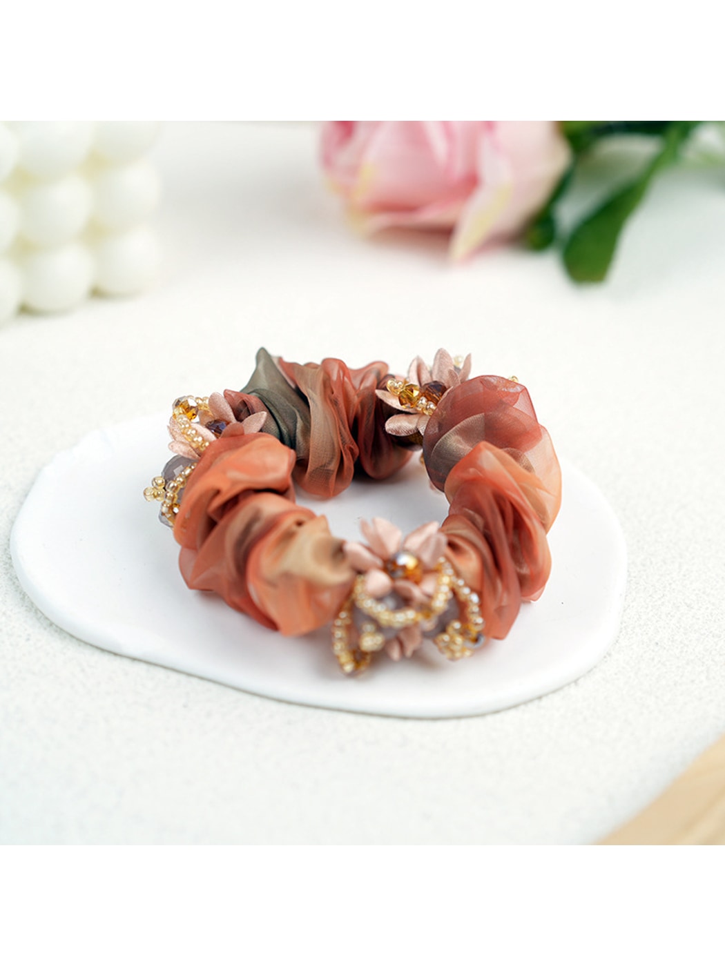 Gifty - Retro Mesh Look Polyester Scrunchie
