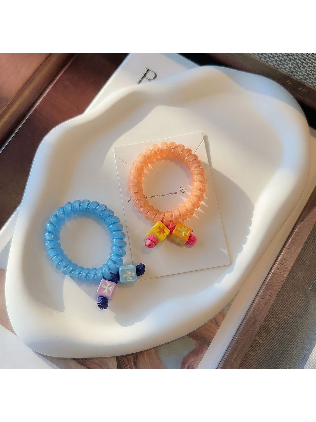 Gifty - Sweet Style Bead Detail Spiral Hair Tie