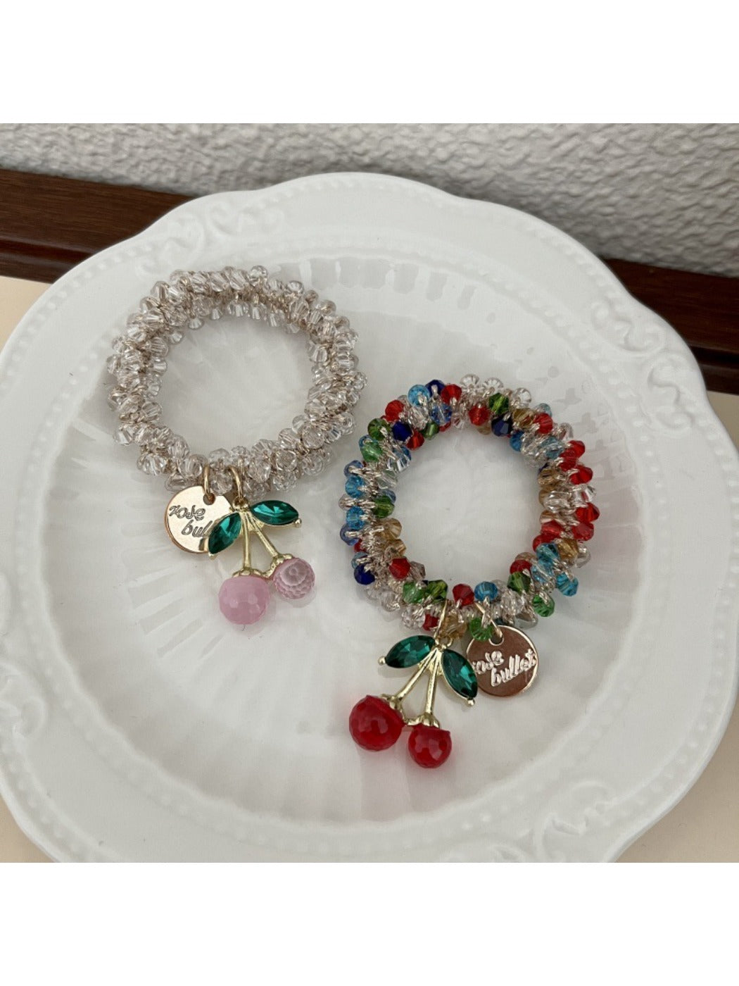 Gifty - Cherry Hair Tie Bracelet Two Way Ponytail Holder