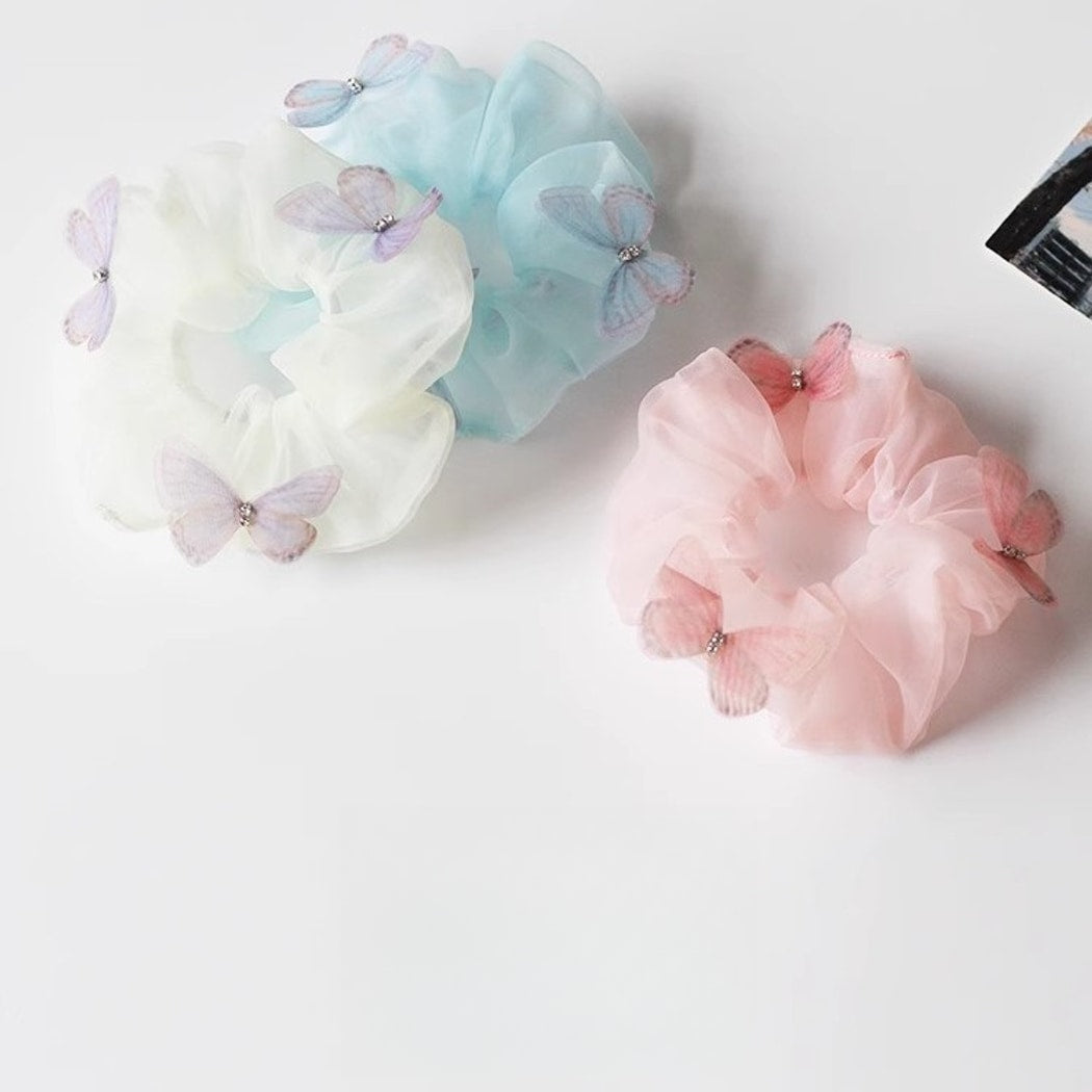 Gifty - Butterfly Mesh Look Polyester Hair Scrunchie