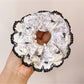 Gifty - Chic Black Floral Lace Scrunchie