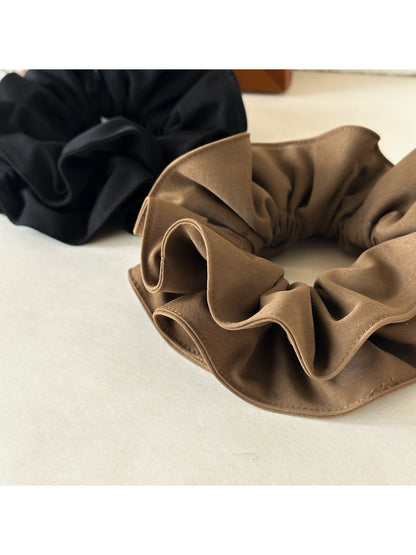 Gifty - Brown Wrinkle Double Scrunchie