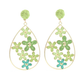 Earedge floral raffia earrings laid flat with natural lighting highlighting colors
