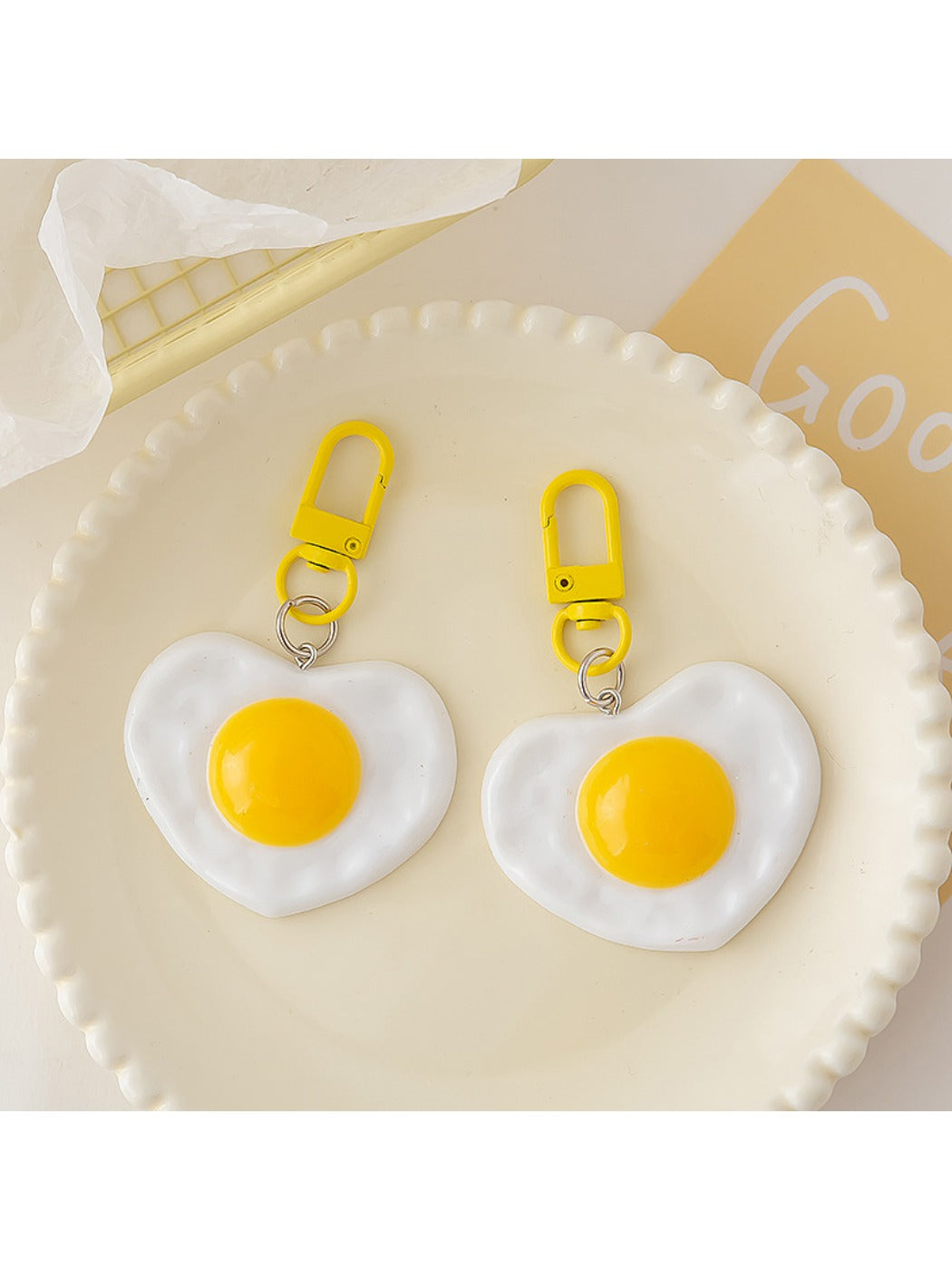 Keypus - Cute Fried Egg Keychain