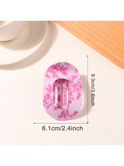 Beau - Textured Oval Hair Holder Claw Clip