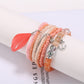 Lovra bracelet packaging with vintage chic beaded bracelet inside on soft fabric
