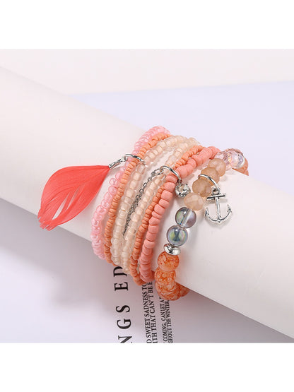 Lovra bracelet packaging with vintage chic beaded bracelet inside on soft fabric