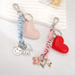 Keypus - Smiley Pendant PU Leather Heart Bag Charm Keychain