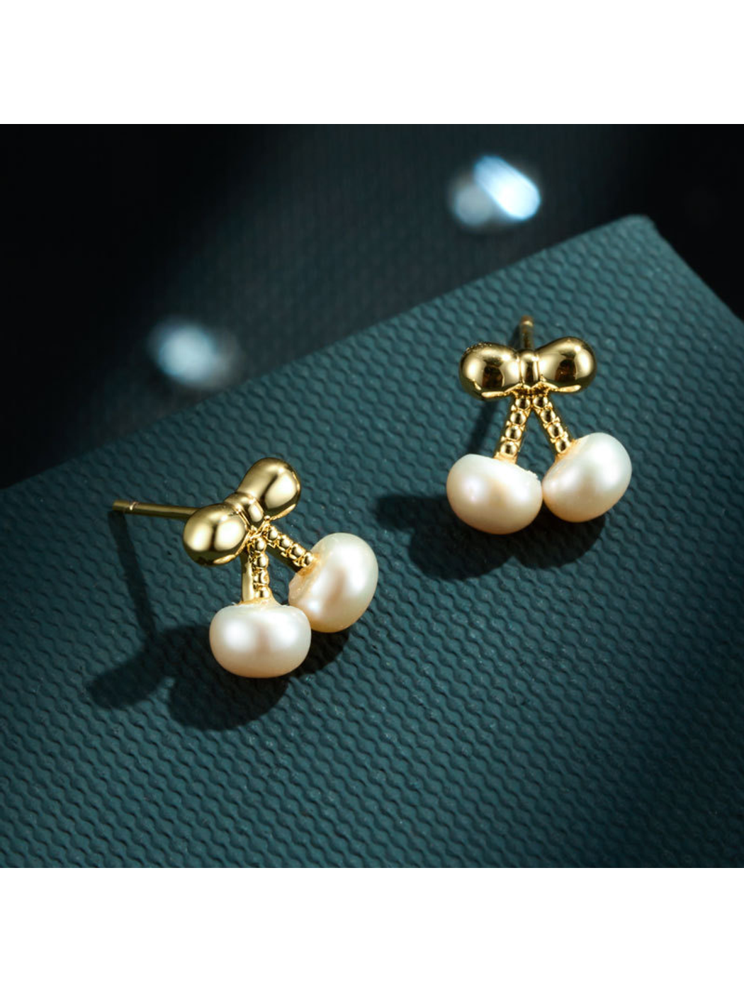Earedge - Fresh Cherry Accent Alloy Stud Earrings Style
