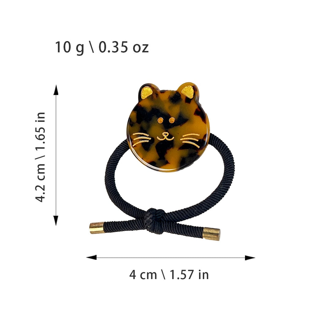 Gifty - Round Disc Cat Motif High Elasticity Hair Tie