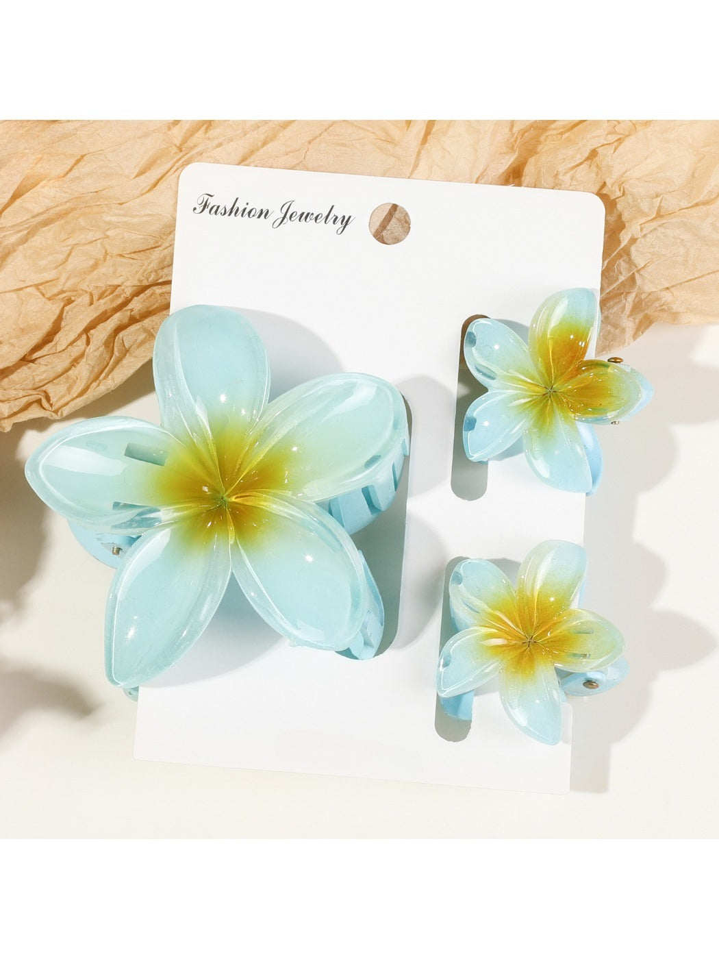 Beau - Gradient Frangipani Hair Clips Set