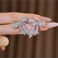 Earedge - Synthetic Zircon Bow Stud Earrings Pair