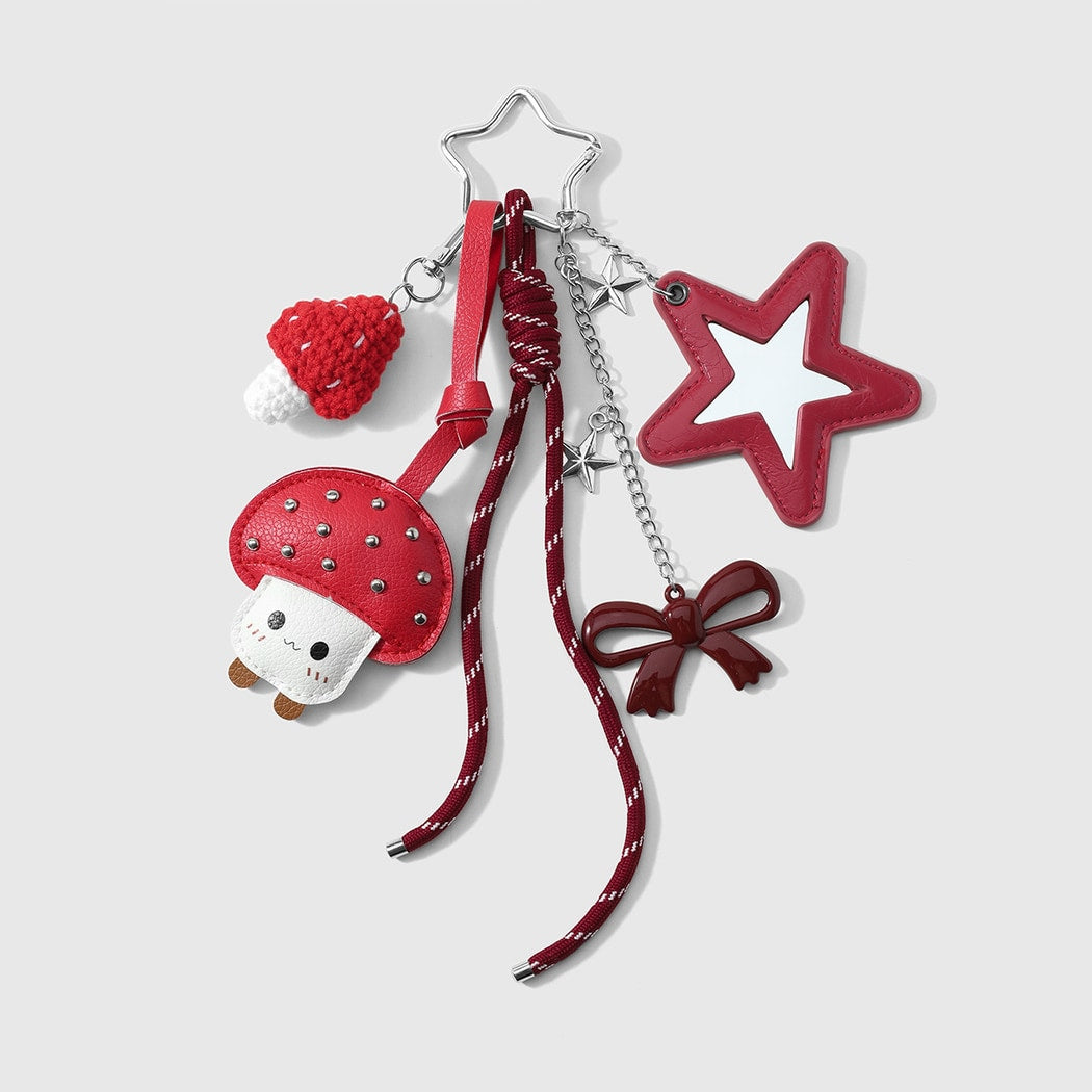 Keypus - Cute Cartoon Bow Mushroom Keychain