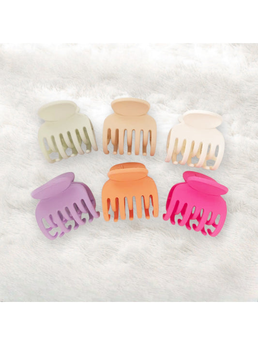 Beau - Simple Solid Color Matte Finish Hair Claw Clip