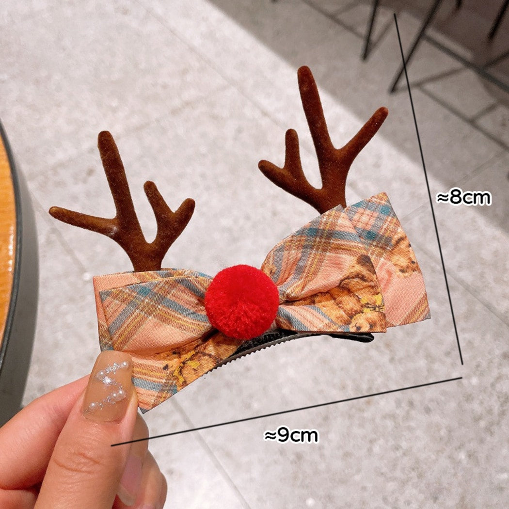 Beau - Bright Christmas Velvet Bow Hair Clip