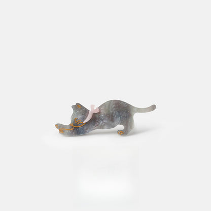 Beau - Playful Stretching Cat Acetate Side Hair Clip