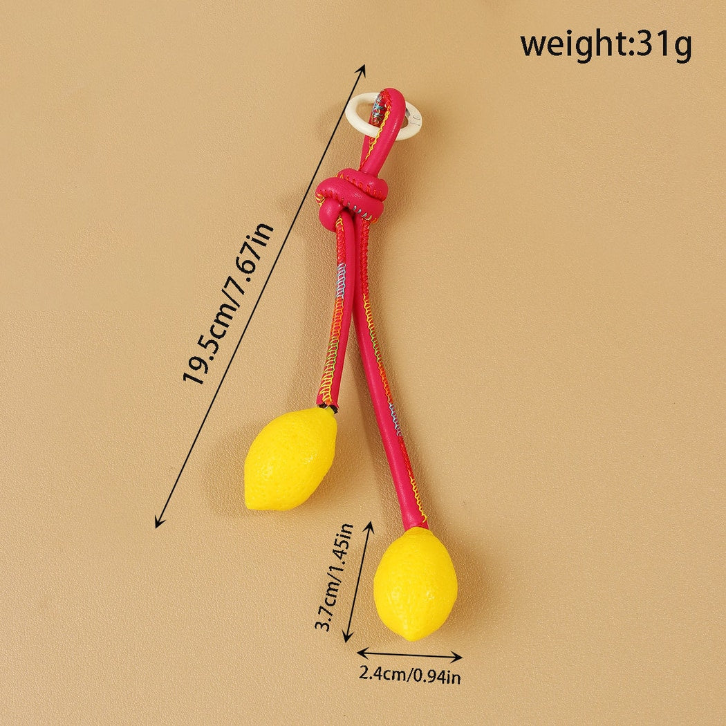Keypus - Fruit Pendant PU Bag Charm Keychain