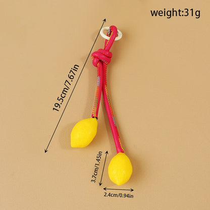 Keypus - Fruit Pendant PU Bag Charm Keychain