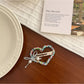 Beau - Heart Bow Beaded Front Hair Clip