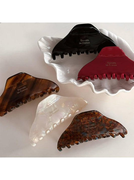 Beau - Irregular Acetate Fiber Glossy Finish Claw Clip