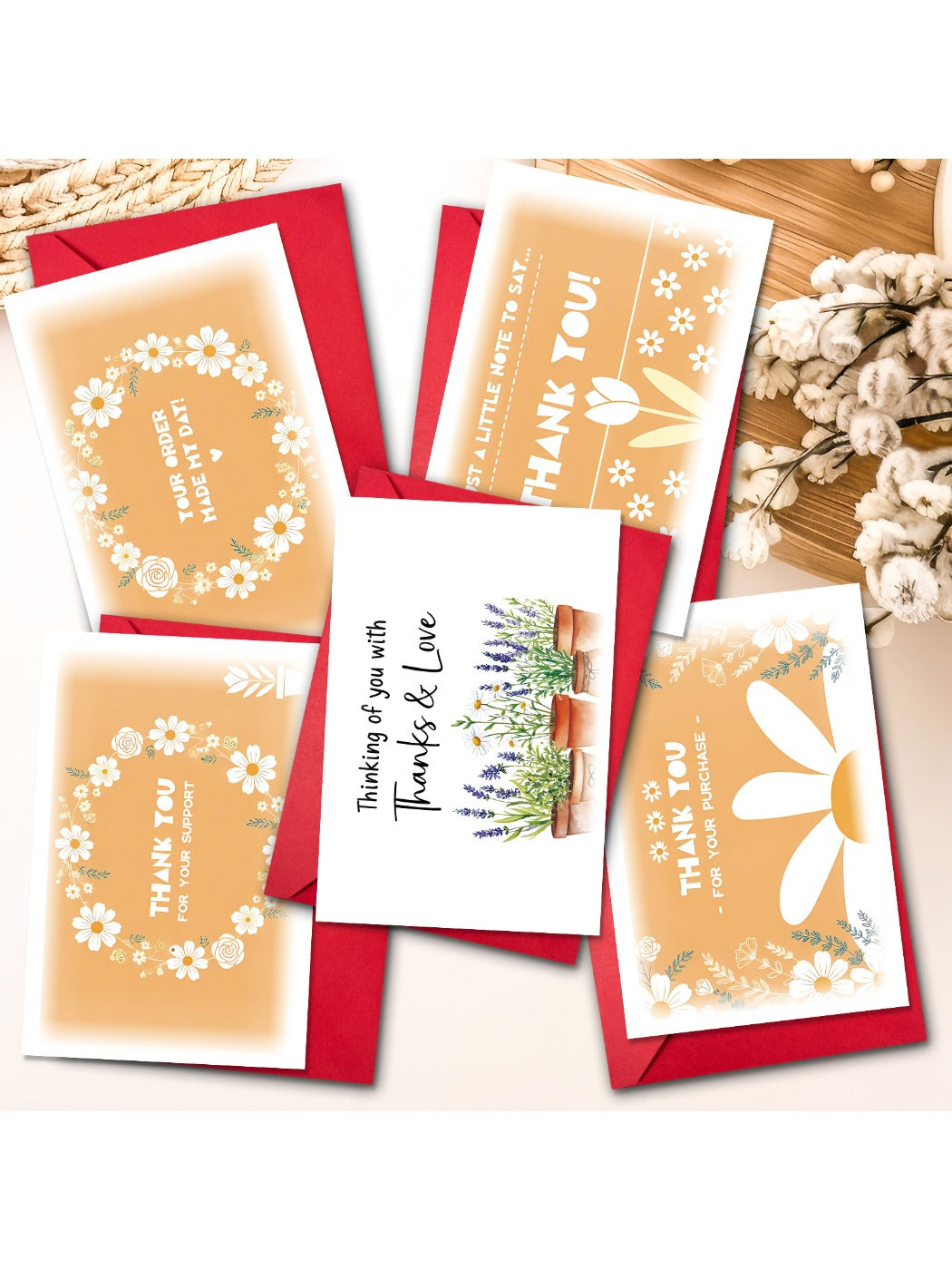 Carduria - Floral Pattern Thank You Greeting Card