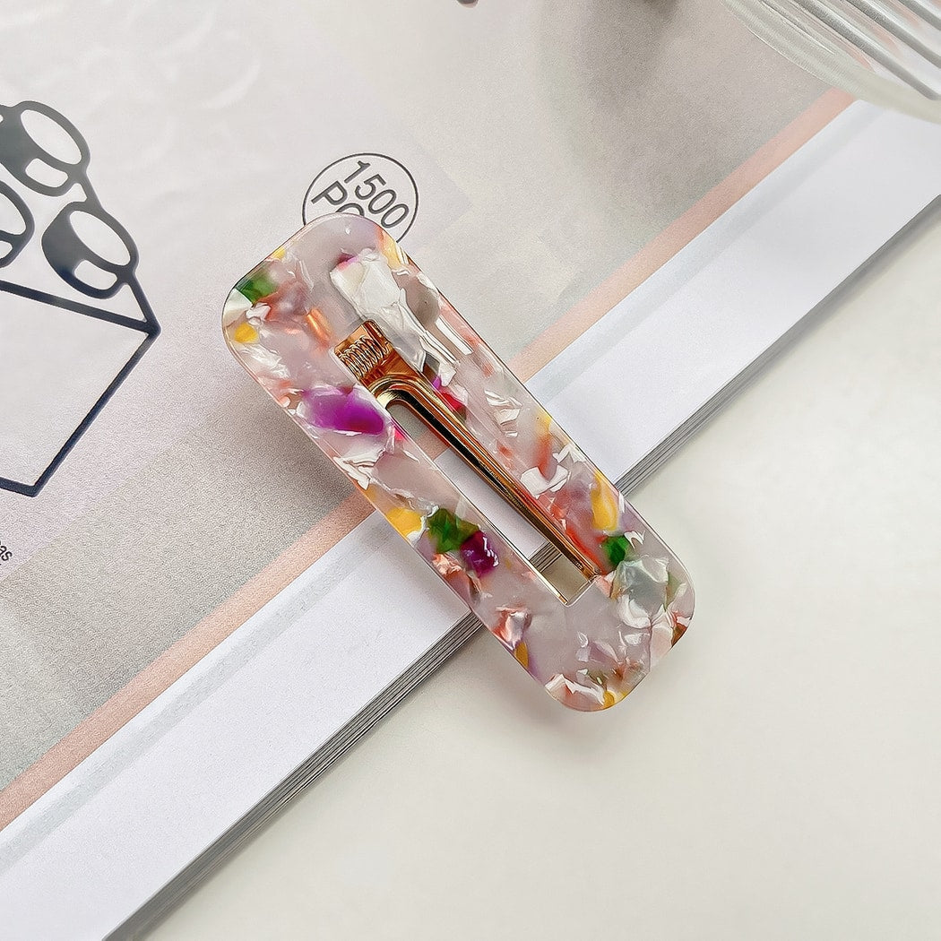 Beau - Glossy Teardrop Shaped Openwork Hair Clip