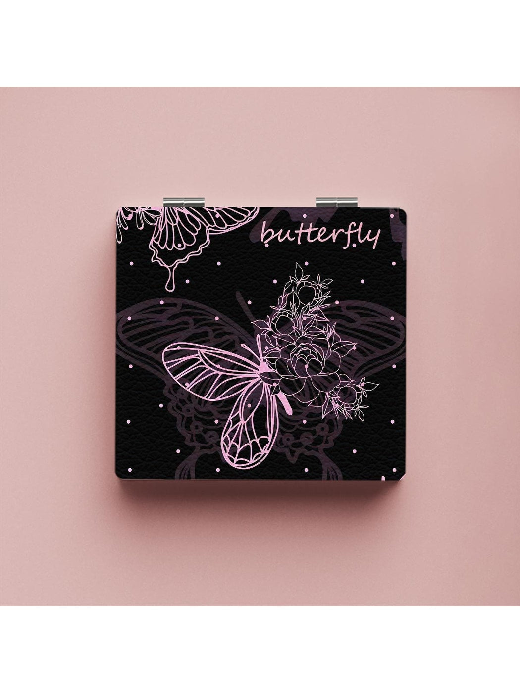 Mirroray - Butterfly Print Handheld Folding Makeup Mirror