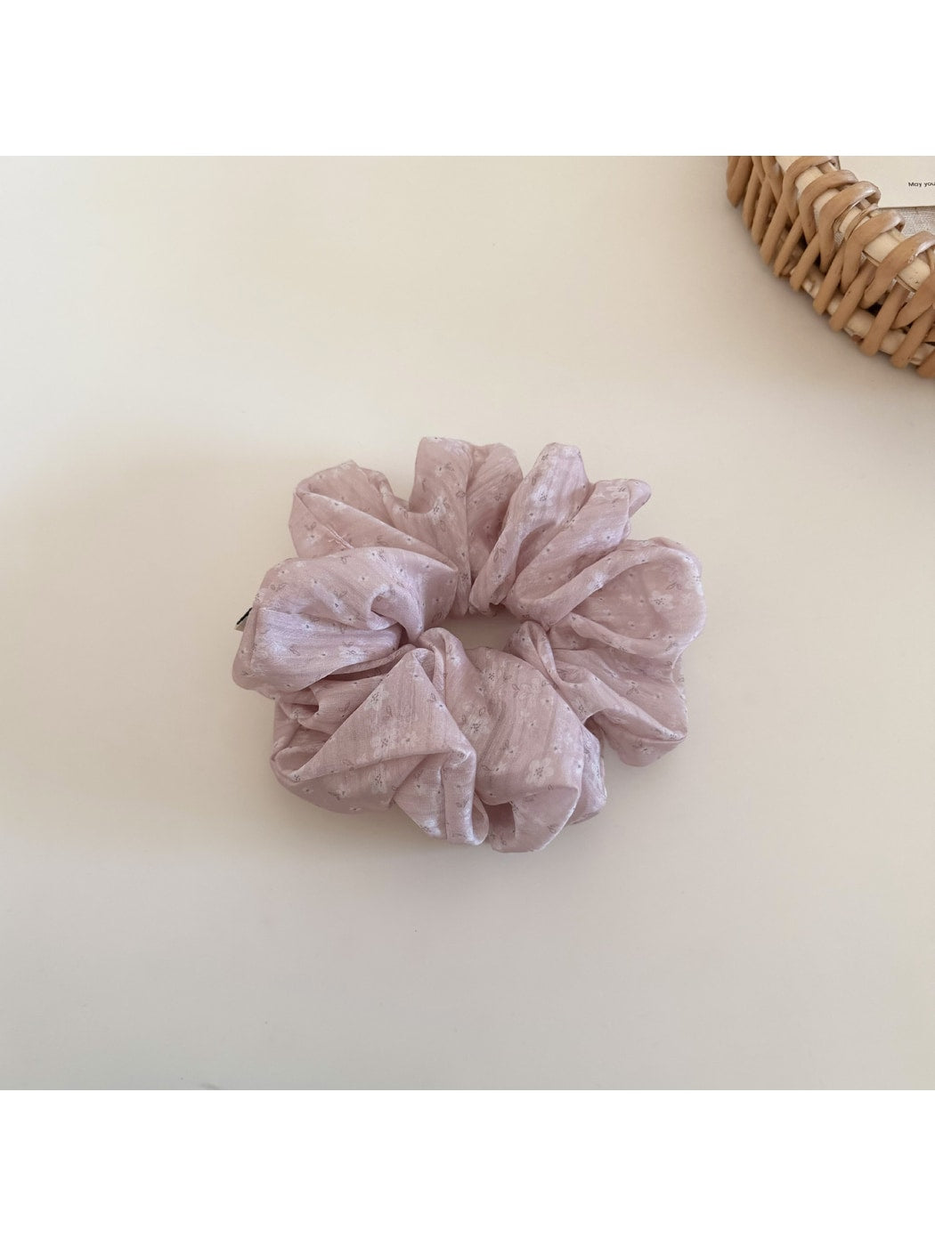 Gifty - Floral Print Polyester Ruffled Scrunchie