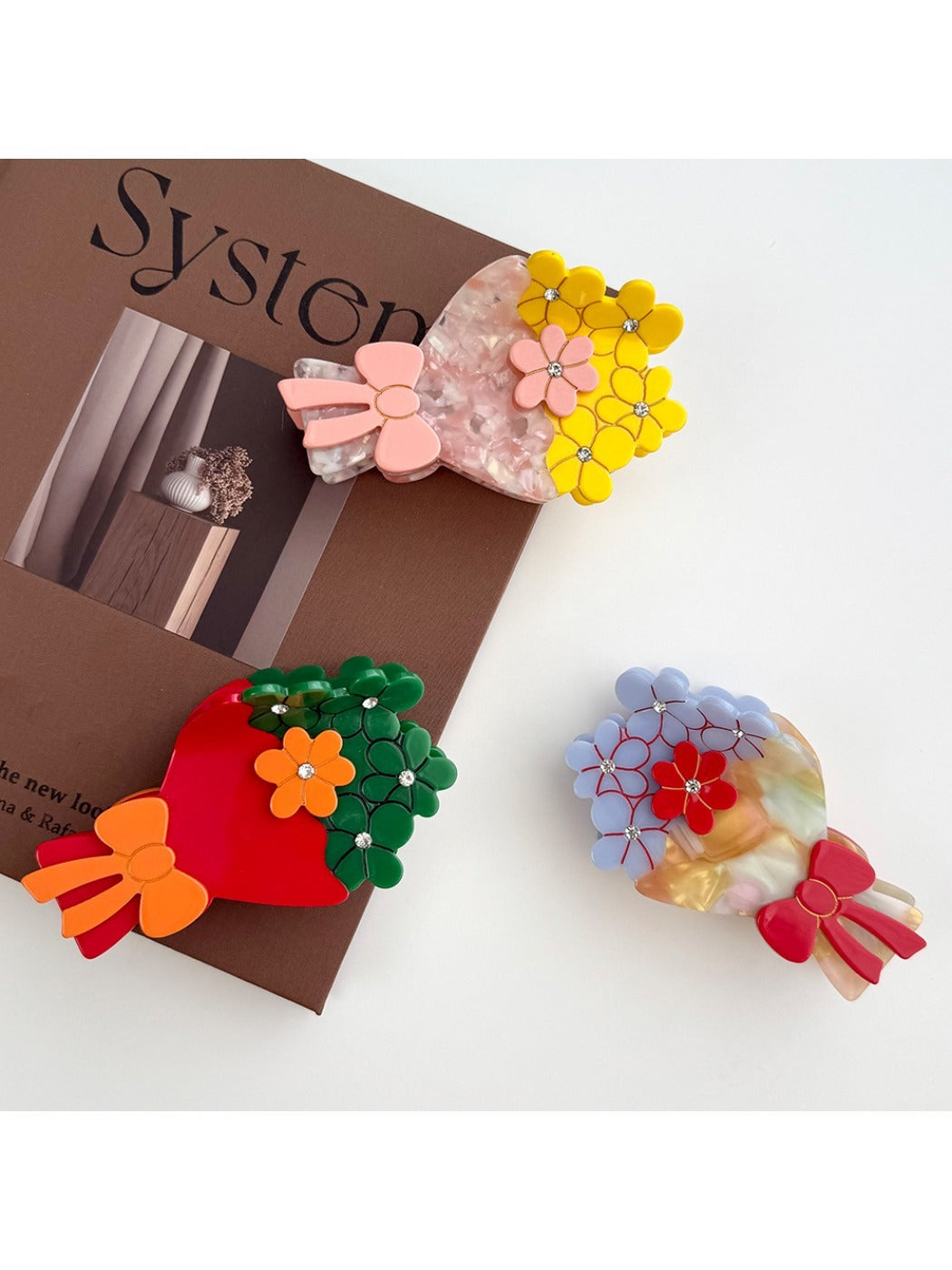 Beau - Bow Floral Hair Claw Clip