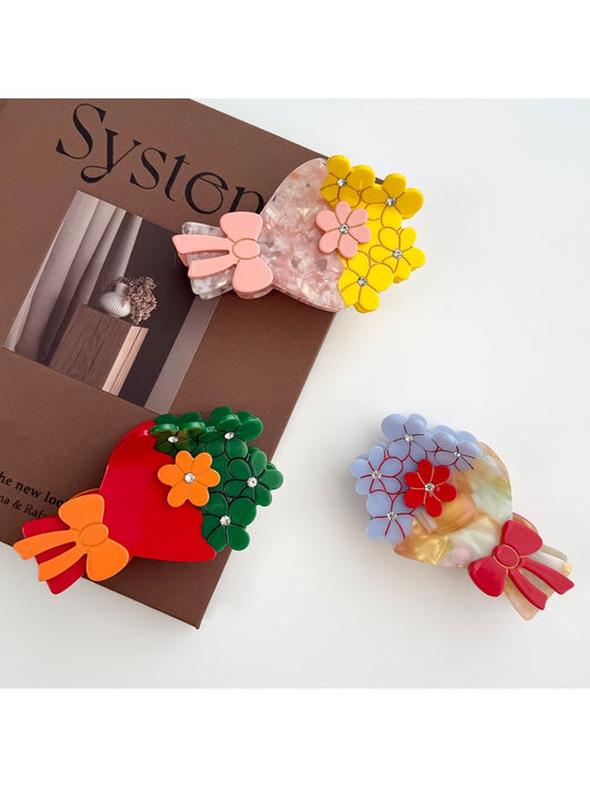Beau - Bow Floral Hair Claw Clip