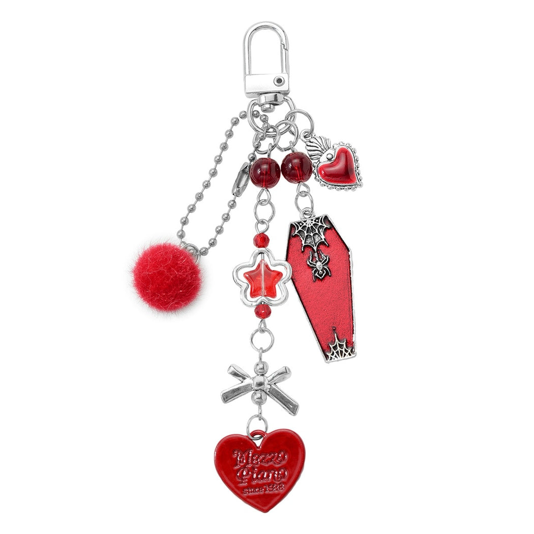 Keypus - Halloween Bat Cross Heart Charm Keychain