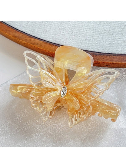 Top view of Beau butterfly hair claw clip highlighting intricate design