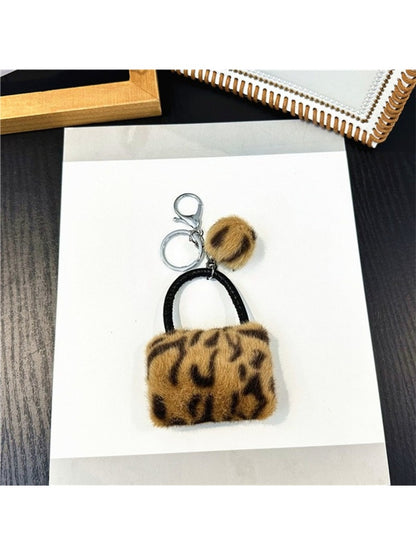 Keypus - Mini Leopard Print Bag Charm Keychain