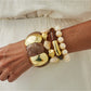 Lovra vintage beaded link bracelet worn on wrist with natural lighting