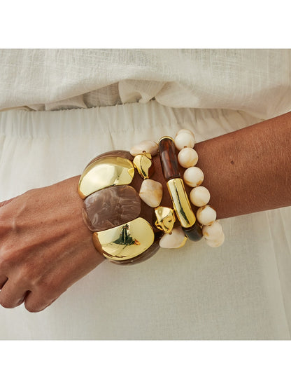 Lovra vintage beaded link bracelet worn on wrist with natural lighting