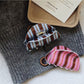 Beau - Striped Half Moon Hair Claw Clip