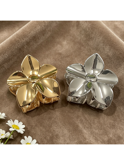 Beau - Vintage Flower Shape Plated Hair Clip