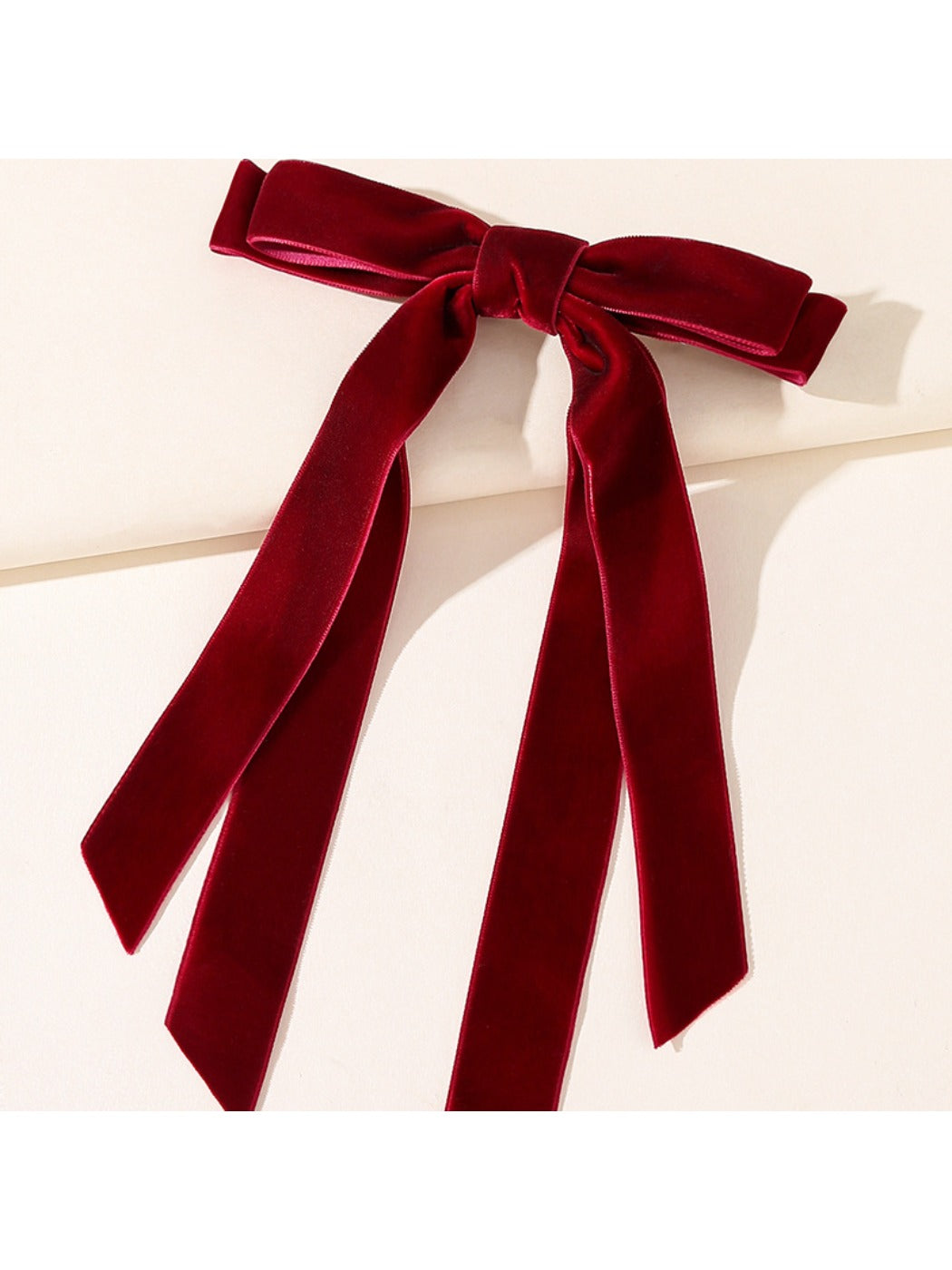 Beau - Burgundy Bow Hair Clip