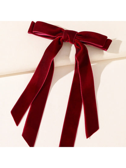 Beau - Burgundy Bow Hair Clip