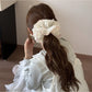 Gifty - Polka Dot Lace Trim Double Layer Scrunchie